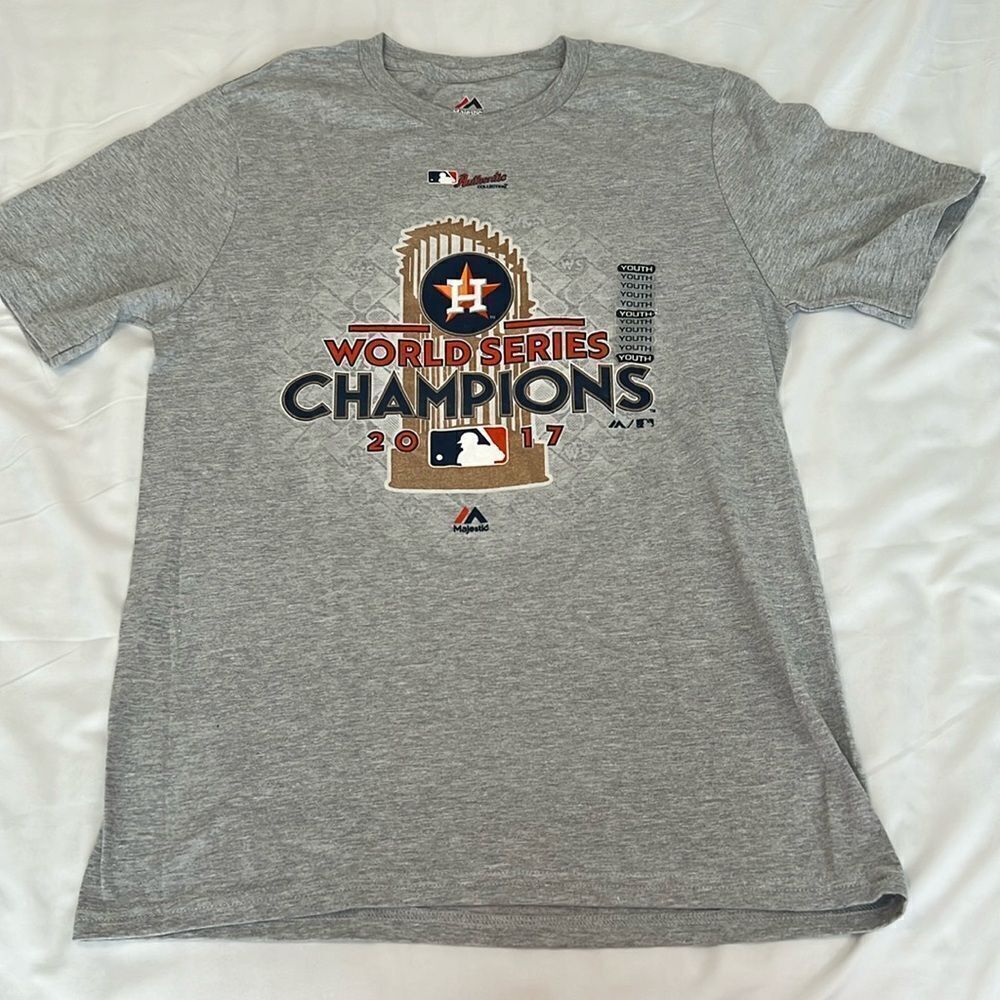 NWOT Houston Astros 2017 World Series champions XL youth sz18 SS T-shirt - Picture 3 of 6